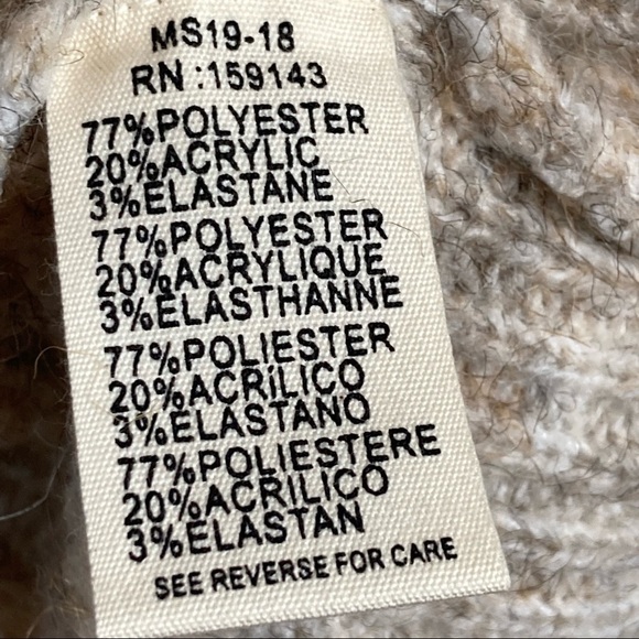 NWT * Nordstrom Oversized Chunky Longline Knit Cowl Neck Sweater in Oatmeal S/M - Picture 7 of 12